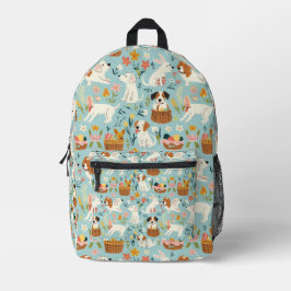 Niedliches Ostermuster für Hunde auf Aquamarin Bedruckter Rucksack
