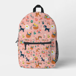 Niedliches Ostermuster für Hunde auf rosa Bedruckter Rucksack