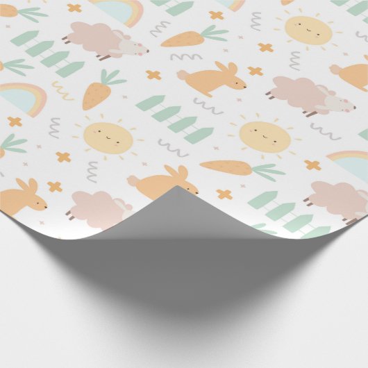Niedliches Ostermuster Geschenkpapier (Ecke)