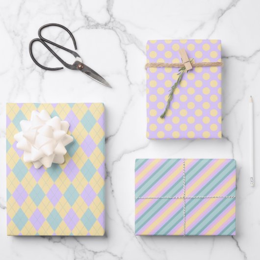 Niedliches Ostermuster Geschenkpapier Set (Vorderseite)