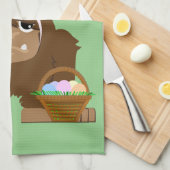 Niedliches Ostern Bigfoot Geschirrtuch (Viertel Falte)