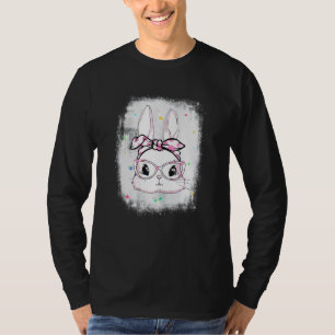 Niedliches Ostern-Bunny-Gesicht Polka Dots Headban T-Shirt