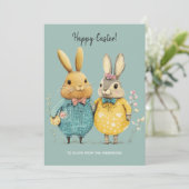 Niedliches Osterpaar Feiertagskarte (Stehend Vorderseite)