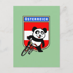 Niedliches Österreich Radfahren Panda Postkarte