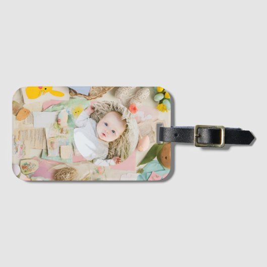 Niedliches Ostersammlungs-Foto Gepäckanhänger (Vorderseite (Horizontal))