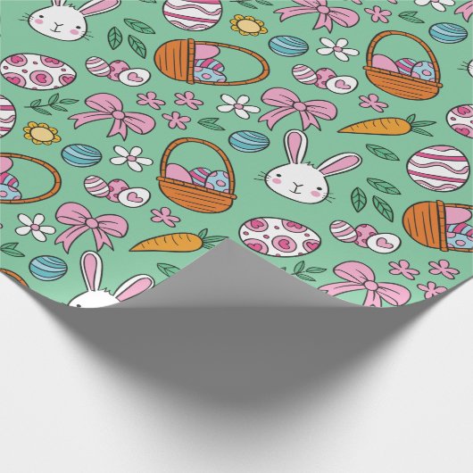 Niedliches Ostersonnenmuster Geschenkpapier (Ecke)