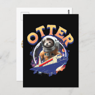 Niedliches Otter Astronauten-Raumfährenkasten Postkarte