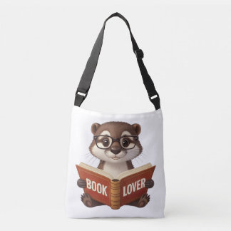 Niedliches Otter Book Lover Tragetaschen Mit Langen Trägern