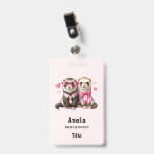 Niedliches Otter Couple in Liebe Ausweis (Vorderseite mit Clip)