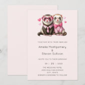 Niedliches Otter Couple in Liebe Hochzeit Einladung (Vorne/Hinten)
