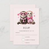 Niedliches Otter Couple in Liebe Hochzeit RSVP Karte (Vorne/Hinten)