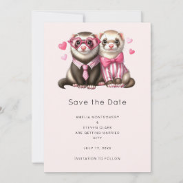 Niedliches Otter Couple in Liebe Hochzeit Save The Date