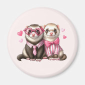 Niedliches Otter Couple in Liebe Magnet (Vorne)