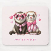 Niedliches Otter Couple in Liebe Mousepad (Vorne)