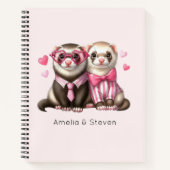 Niedliches Otter Couple in Liebe Notizblock (Vorderseite)