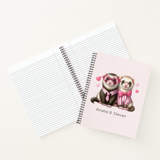 Niedliches Otter Couple in Liebe Notizblock (Innenseite)