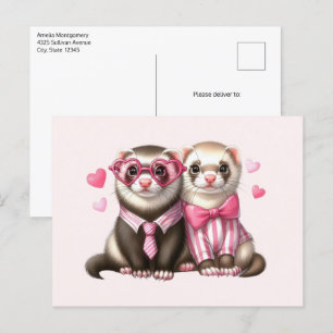 Niedliches Otter Couple in Liebe Postkarte