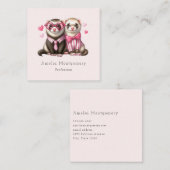 Niedliches Otter Couple in Liebe Quadratische Visitenkarte (Vorne/Hinten)