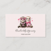 Niedliches Otter Couple in Liebe Visitenkarte (Vorderseite)