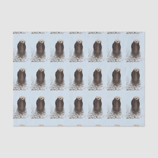 Niedliches Otter Face Nature Foto Seidenpapier (Vorderseite)