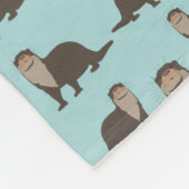 Niedliches Otter-Illustrationsmuster Fleecedecke (Ecke)