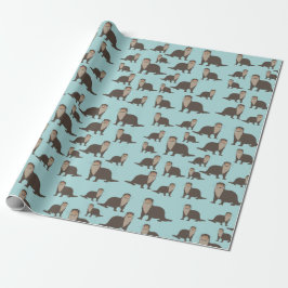 Niedliches Otter-Illustrationsmuster Geschenkpapier