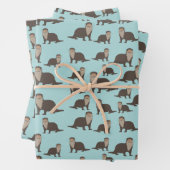 Niedliches Otter-Illustrationsmuster Geschenkpapier Set (Beispiel)