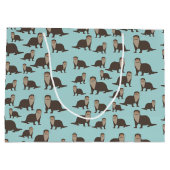 Niedliches Otter-Illustrationsmuster Große Geschenktüte (Rückseite)