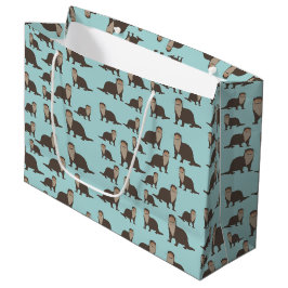 Niedliches Otter-Illustrationsmuster Große Geschenktüte