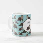 Niedliches Otter-Illustrationsmuster Kaffeetasse (Vorderseite Links)