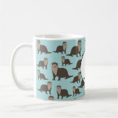 Niedliches Otter-Illustrationsmuster Kaffeetasse (Links)