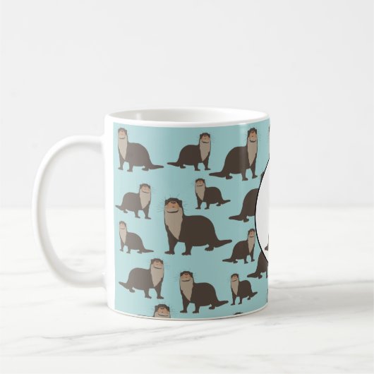 Niedliches Otter-Illustrationsmuster Kaffeetasse (Links)