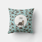 Niedliches Otter-Illustrationsmuster Kissen (Rückseite)