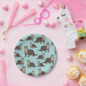 Niedliches Otter-Illustrationsmuster Pappteller (Party)