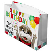 Niedliches Otter in Tuxedo | Geburtstag Große Geschenktüte (Rückseite Schrägansicht)