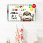 Niedliches Otter in Tuxedo | Happy Birthday Banner (Insitu)