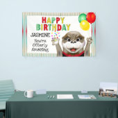 Niedliches Otter in Tuxedo | Happy Birthday Banner (Messeveranstaltung)