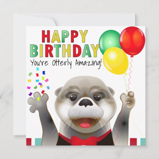 Niedliches Otter in Tuxedo | Happy Birthday Karte (Vorderseite)