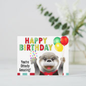 Niedliches Otter in Tuxedo | Happy Birthday Postkarte (Stehend Vorderseite)