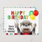 Niedliches Otter in Tuxedo | Happy Birthday Postkarte (Vorne/Hinten)