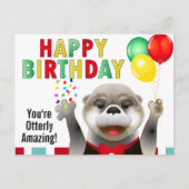 Niedliches Otter in Tuxedo | Happy Birthday Postkarte (Vorderseite)