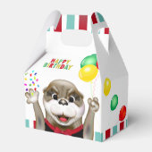 Niedliches Otter in Tuxedo | KINDERGEBURTSTAG PART Geschenkschachtel (Rückseite)