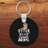 Niedliches Otter ist mein Geist, tierischer Schlüs Schlüsselanhänger (Vorderseite)