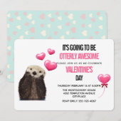 Niedliches Otter mit dem Valentinstag-Party des He Einladung (Vorne/Hinten)