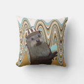 Niedliches Otter mit Eiscreme auf wirbellem Hinter Kissen (Vorderseite)