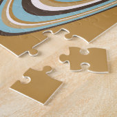 Niedliches Otter mit Eiscreme auf wirbellem Hinter Puzzle (Seite)