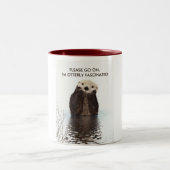 Niedliches Otter mit Funny Puff Zweifarbige Tasse (Mittel)