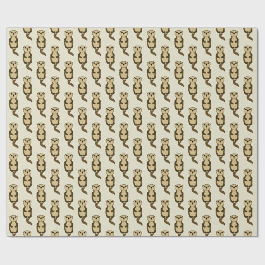 Niedliches Otter-Muster Geschenkpapier (Flach)