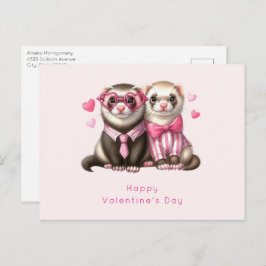 Niedliches Otter Paar in der Liebe Valentinstag Feiertagspostkarte