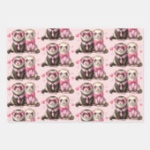 Niedliches Otter-Paar in Liebe-Muster Geschenkpapier Set (Vorderseite 3)